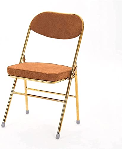 Gepolsterter Klappstuhl mit gepolstertem Esszimmersitz aus Cordstoff for Zuhause, Küche, Schlafzimmer, Büro, Meeting, Event-Stuhl(Brown) von GPECTIFO