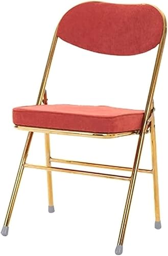 Gepolsterter Klappstuhl mit gepolstertem Esszimmersitz aus Cordstoff for Zuhause, Küche, Schlafzimmer, Büro, Meeting, Event-Stuhl(Rosso) von GPECTIFO