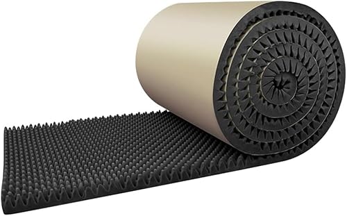Schallschutzmatte, 5 cm dick, selbstklebende Schallschutzmatte, Wand-Schallschutzplatte for Zuhause, Schlafzimmer, Studio-Vibrationsdämpfungsmatte(Black,1x8m) von GPECTIFO