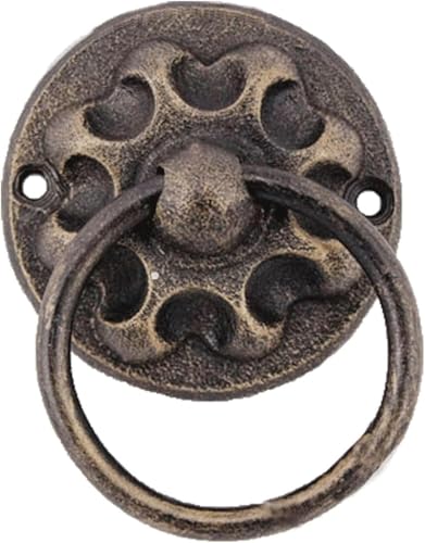 Vintage Gusseisen Türklopfer mit Beschlagschrauben Türgriff for Haustür Runder Türringklopfer Unikat von GPECTIFO