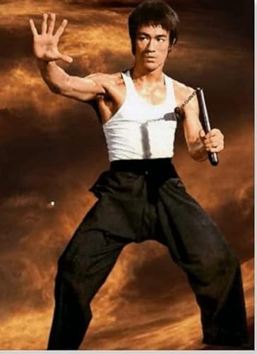 GPEIHANG GemäLde Auf Leinwand Bruce Lee 1 Classic Legend Celebrity für Familiendekor Wandkunst Malerei Poster Druckt Bilder 23.6"x35.4"(60x90cm) Kein Rahmen von GPEIHANG
