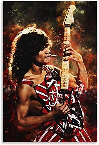 GPEIHANG GemäLde Auf Leinwand Eddie Van Halens für Schlafzimmerdekoration Wandkunst Malerei Poster Druckt Bilder 23.6"x35.4"(60x90cm) Kein Rahmen von GPEIHANG