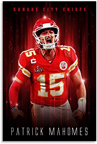 GPEIHANG GemäLde Auf Leinwand Kc Chiefs Patrick Mahomes Postermalerei für Büroeinrichtung Wandkunst Malerei Poster Druckt Bilder 15.7"x23.6"(40x60cm) Kein Rahmen von GPEIHANG