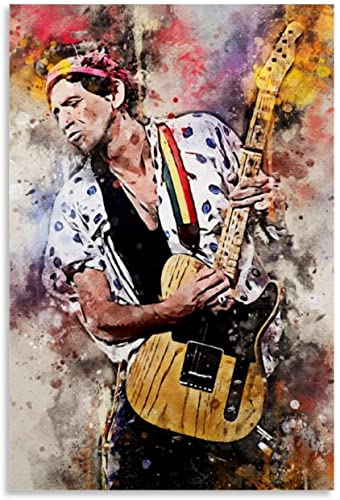 GPEIHANG GemäLde Auf Leinwand Keith Richards Leinwand-Kunstposter für Moderne Familiendekoration Wandkunst Malerei Poster Druckt Bilder 23.6"x35.4"(60x90cm) Kein Rahmen von GPEIHANG