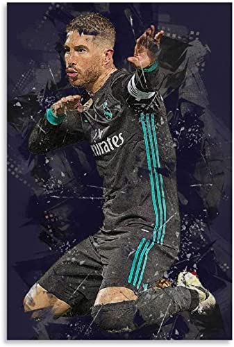 GPEIHANG GemäLde Auf Leinwand Sergio Ramos Poster, dekorative Malerei, Leinwand für Veranda-Dekoration Wandkunst Malerei Poster Druckt Bilder 23.6"x35.4"(60x90cm) Kein Rahmen von GPEIHANG