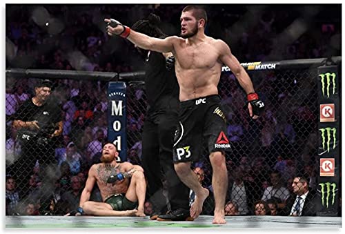 GPEIHANG Leinwand Druck Poster Conor McGregor Khabib Nurmagomedov Boxposter für die Veranda-Dekoration Wandkunst Kunstwerk Malerei Kunstdrucke Bild 15.7"x23.6"(40x60cm) Kein Rahmen von GPEIHANG