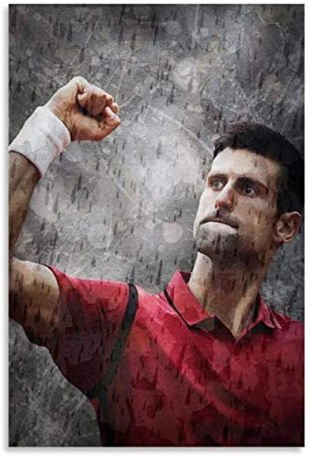 GPEIHANG Leinwand Malerei Bild Novak Djokovic Poster Tennisbildwand für Wohnzimmerdekoration Poster Wandkunst Bilder Und Drucke 23.6"x35.4"(60x90cm) Kein Rahmen von GPEIHANG