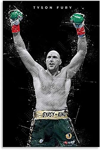 GPEIHANG Leinwand Malerei Bild Tyson Fury Poster Vintage Boxing Wallpaper für Bürodekoration Poster Wandkunst Bilder Und Drucke 23.6"x35.4"(60x90cm) Kein Rahmen von GPEIHANG