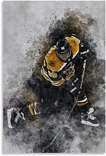 GPEIHANG Poster Und Gedruckte David Pastrnak Eishockey Bild 1 Leinwand Malerei Wandkunst Bilder 23.6"x35.4"(60x90cm) Kein Rahmen von GPEIHANG