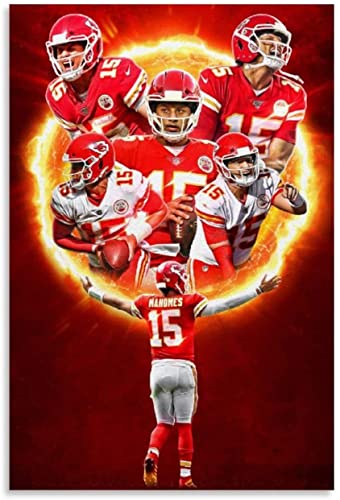 GPEIHANG Poster Und Gedruckte NFL American Football Rugby Patrick Mahomes für Wohnzimmerdekoration Leinwand Malerei Wandkunst Bilder 15.7"x23.6"(40x60cm) Kein Rahmen von GPEIHANG