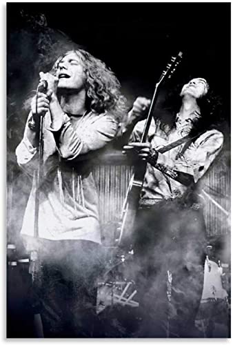 GPEIHANG Poster Und Gedruckte Robert Plant Jimmy Page Rock N Roll Metal Band für Wohnzimmerdekoration Leinwand Malerei Wandkunst Bilder 23.6"x35.4"(60x90cm) Kein Rahmen von GPEIHANG