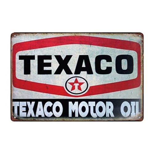 Retro Metall-Blechschild Metall-Blechschild Texaco Motor Oil Bar Pub Home Vintage Retro Poster Cafe Art 20,3 x 30,5 cm von GPFNMRSN