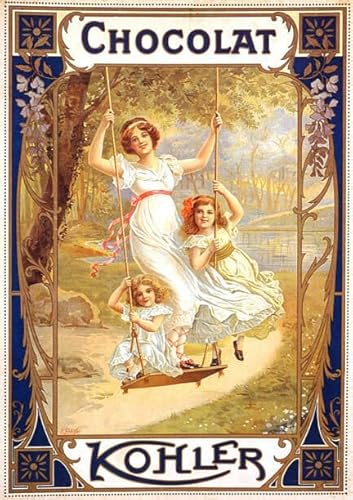 Vintage Metall-Blechschild Kohler Schokolade Old Style Werbung Großes Metall-Blechschild Poster Retro Wandschild 20,3 x 30,5 cm von GPFNMRSN
