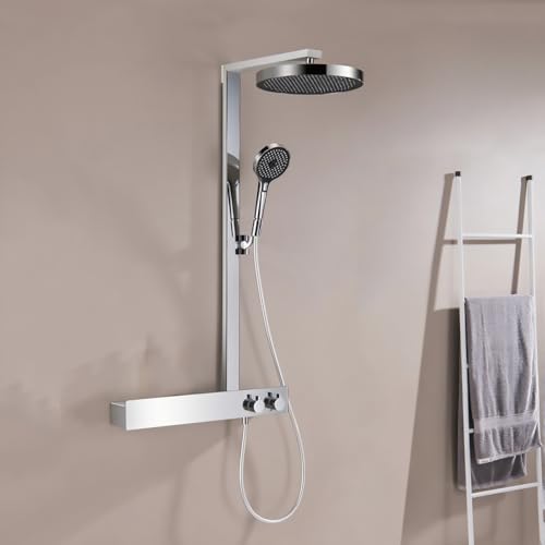 Duscharmatur Komplettset,Regendusche Duschsystem Duschgarniturset mit Duschstange und XXL Kopfbrause 32x32cm Chrom Duscharmatur Komplettset,Regendusche Duschsystem Duschgarniturset mit Duschstange und XXL Kopfbrause 32x32cm Chrom von GPRL