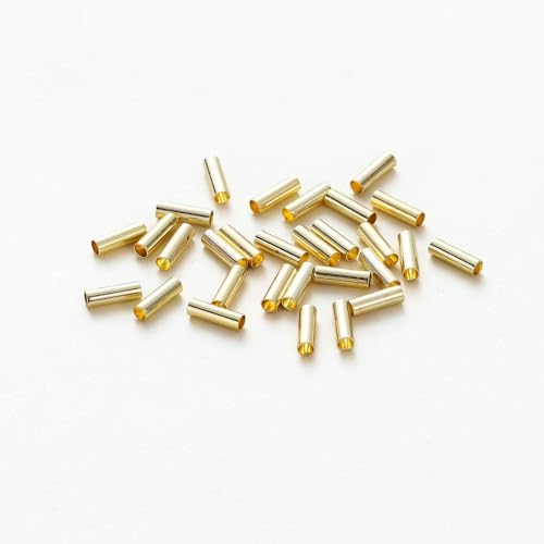 100 Stück 5–7 mm gerade lange Röhrenperlen aus Messing für Halsketten, lose Abstandsperlen für DIY-Schmuck, Gold 01-2 x 6 mm von GPRTPL