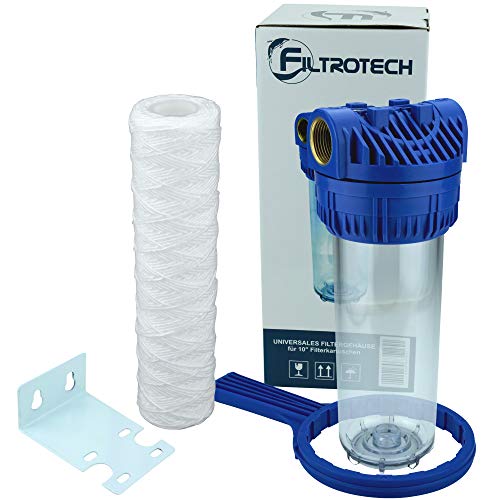 10 Zoll Wasserfilter Anschluss 1" Vorfilter Nachfilter für Hauswasserwerk GartenPumpen Hauswasserleitung Schmutzfilter Sandfilter von FILTROTECH