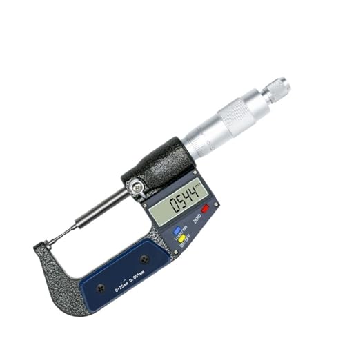 Digitales Mikrometer, elektronisch, kleiner flacher Kopf, 0–25 mm, dünner Kopf, zylindrischer Kopf, kleiner Kopf, Durchmesser 1 mm, Durchmesser 2 mm(0-25mm dia.2mm) von GPYMHLBNR