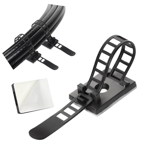 GPtzlei Kabelbinder mit Klebesockel & Schraubmontage - Verstellbare, Wiederverwendbare Kabelführung für Schreibtisch/Wand (100, Schwarz) GPtzlei Kabelbinder mit Klebesockel & Schraubmontage - Verstellbare, Wiederverwendbare Kabelführung für Schreibtisch/Wand (100, Schwarz) von GPtzlei