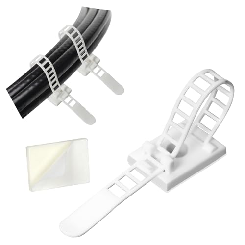 GPtzlei Kabelbinder mit Klebesockel & Schraubmontage - Verstellbare, Wiederverwendbare Kabelführung für Schreibtisch/Wand (80, Weiß) GPtzlei Kabelbinder mit Klebesockel & Schraubmontage - Verstellbare, Wiederverwendbare Kabelführung für Schreibtisch/Wand (80, Weiß) von GPtzlei