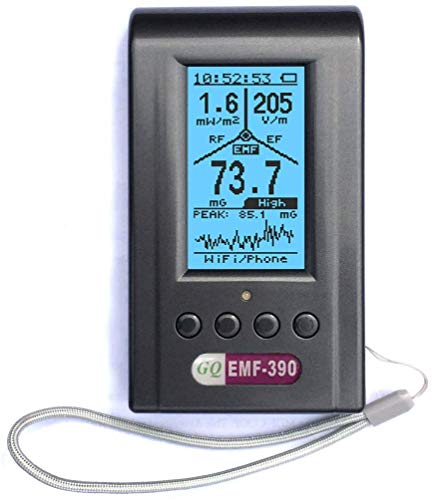 Fortschrittliche elektromagnetische Mehrfeld Strahlung EMF-390 3-in-1 EMF ELF RF HF meter Messgerät Mobilfunkmasten Detektor Datenlogger von GQ