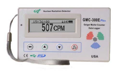 GQ GMC-300E-Plus Digital Geiger Counter Nulcear Radiation Detector Monitor Meter dosimeter Beta Gamma X ray data logger recorder realtime monitoring for personal home professional general purpose with UK wall charger von GQ