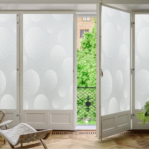 Fensterfolie Blickdicht 60 x 490 cm, Selbstklebend Ohne Kleber Statische Blickdicht Matt, Sichtschutz Anti Uv, Bad-Fenster Glastür Milchglasfolie, Schneepunkt Fensterfolie Blickdicht 60 x 490 cm, Selbstklebend Ohne Kleber Statische Blickdicht Matt, Sichtschutz Anti Uv, Bad-Fenster Glastür Milchglasfolie, Schneepunkt von GQINGHUA