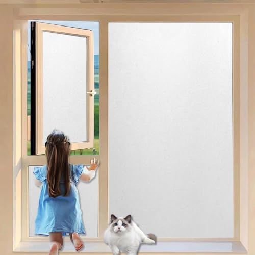 Fensterfolie Blickdicht 70 x 190 cm, Privatsphäre, Lichtdurchlässig, Statisch Haftend Nicht Klebend, Isolierfolie, Milchglasfolie Küche Glastür Milchglas, weiß matt von GQINGHUA