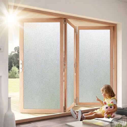 Fensterfolie Milchglas 50 x 320 cm, Selbstklebend Ohne Kleber Statische Blickdicht Matt, Sichtschutz Anti Uv, Fenster Klebefolie Statische Folie, Rein matt von GQINGHUA