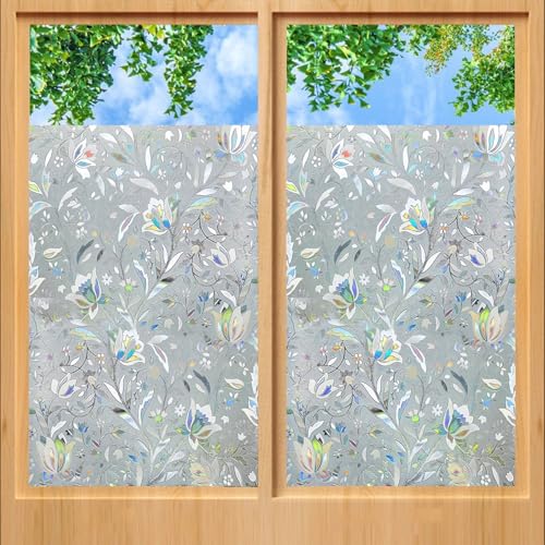 Fensterfolie Selbsthaftend Blickdicht 100 x 200 cm, Selbsthaftend Blickdicht Glas Sichtschutz Statisch Haftend, Fenster Selbsthaftend Milchglasfolie, Tulpe Fensterfolie Selbsthaftend Blickdicht 100 x 200 cm, Selbsthaftend Blickdicht Glas Sichtschutz Statisch Haftend, Fenster Selbsthaftend Milchglasfolie, Tulpe von GQINGHUA