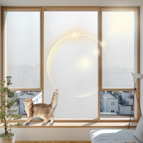 Milchglasfolie Selbstklebend Fenster 60 x 110 cm, Selbstklebend Ohne Kleber Statische Blickdicht Matt, Sichtschutz Anti Uv, Fensterfolie mit Sonnenschutz mit Bausatz, weiß matt von GQINGHUA