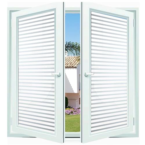 Regenbogen Folie Fenster 40 x 135 cm, Selbsthaftend Blickdicht, Wärmereflektion Hitzeabweisend, Gegen Hitze, Milchglasfolie Selbstklebend Fenster, Streifen von GQINGHUA