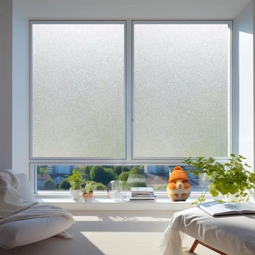 Sichtschutzfolie Fenster Streifen 25 x 100 cm, Selbstklebend Ohne Kleber Statische Blickdicht Matt, Sichtschutz Anti Uv, Fenster Sichtschutz Fensterfolie, Rein matt von GQINGHUA