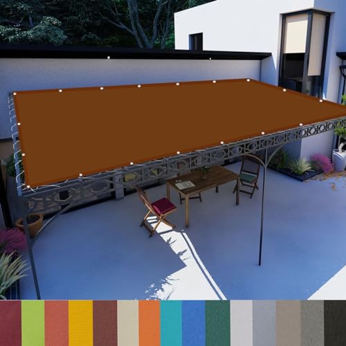 Sonnensegel, 6 x 10 m Sonnenschutz Windschutz,Reißfest, Sonnenschutznetz mit Ösen,Schattenspender, mit Ösen für Garten Terrasse Camping, Rostrot von GQINGHUA