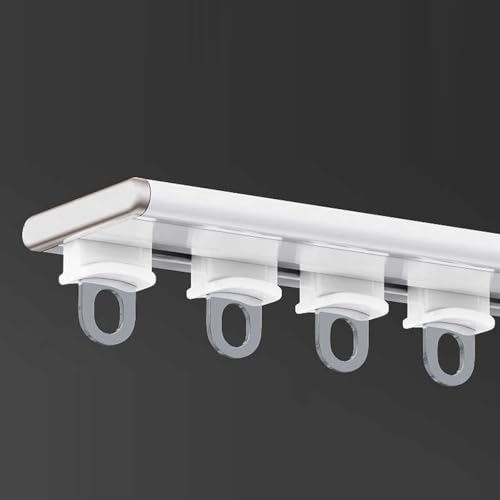 GQJNHUI Deckenvorhangschienen-Set, Deckenmontierte Vorhangschiene Für Privatsphäre Und Raumteiler, Ultradünne Vorhangschiene Für Wohnzimmer, Schlafzimmer Und Dusche(White,1.0M) von GQJNHUI