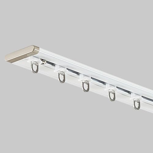 GQJNHUI Deckenvorhangschienenset, Ultradünne Aluminiumvorhangschiene, Schiebevorhangschiene Für Raumteiler, Wohnzimmer, Schlafzimmer, Büro(White,4.70M) von GQJNHUI