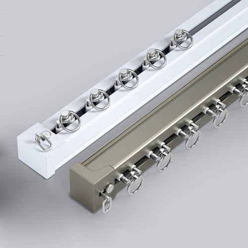 GQJNHUI Vorhang-Einzelschienen, Aluminium-Deckenvorhangschienenset, Raumteiler-Schiebevorhangschienenstangen, Für Wohnzimmer, Schlafzimmer, Dusche(White,1.70M) von GQJNHUI