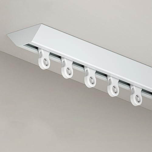 GQJNHUI Vorhangschiene, 90°-Eckverbinder, Geeignet Für L-förmige | U-förmige Schienen, Deckenvorhangschiene Für Wohnzimmer, Schlafzimmer, Duschabtrennung(White,4.80M) von GQJNHUI
