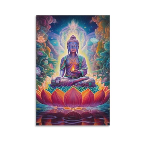 GQLIDDAOE Buddha Wandbild Leinwand Gemälde Wand-DekoRatteteionen Fotoposter Kunstdruck Für Schlafzimmer Wohnzimmer Dekor 16x24inch(40x60cm) von GQLIDDAOE