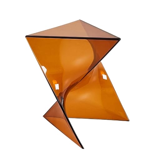 GQMYCDM Beistelltisch aus Acryl, Beistelltische fürs Wohnzimmer, Kleiner Getränketisch, Couchtisch Klein für Wohnzimmer, Schlafzimmer, Büro, Badezimmer, Transparent (Color : Orange) von GQMYCDM