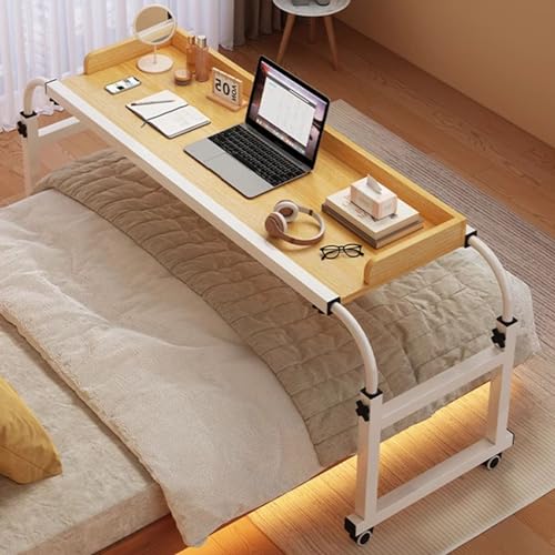 Überbettschreibtisch Höhenverstellbar, Lebensmittelschublade Schreibtisch Rollende Medizinische Tisch Computerschreibtisch Overbedtische Mit Rädern Rolling Bett Bartisch Mobiler Schreibtisch Mit von GQQDDD