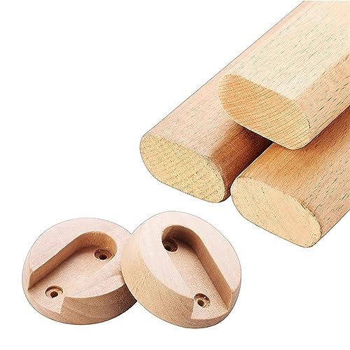 Kit ovale Kleiderschrankstange | Kleiderstange - 1 Stück Hölzern Schrank-Stange Schrankrohr | Länge 400-1200 mm | Stange für Garderobe und Nische (Color : Beech, Size : 110cm/43.3Inch) von GQQGSHOP