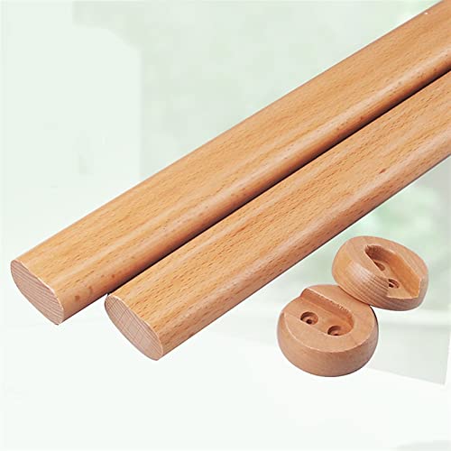 Kit ovale Kleiderschrankstange | Kleiderstange 1 Stück - Hölzern Schrank-Stange Schrankrohr | Länge 400-1200 mm | Stange für Garderobe und Nische (Color : Varnish, Size : 50cm/19.6Inch) von GQQGSHOP