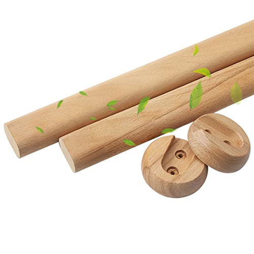 Kit ovale Kleiderschrankstange | Kleiderstange 1 Stück - Hölzern Schrank-Stange Schrankrohr | Länge 400-1200 mm | Stange für Garderobe und Nische (Color : Wood Color, Size : 120cm/47.2Inch) von GQQGSHOP