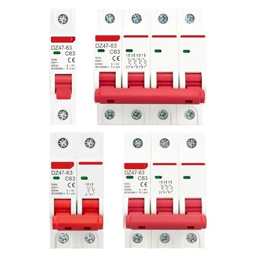 Din Rail AC MCB DZ47 C Type Mini Circuit Breaker 230/400V~ 50/60Hz Short Overload Circuit Protector Breaking Capacity 6KA 1P 2P(2P,50A) von GQSKHLDEB