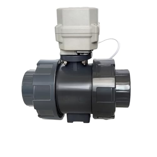 GQSKHLDEB DN50 UPVC True Union Electric Ball Valve DC12 DC24V AC24V Motorized Water Valve Automatic Control for Swimming Pool Water Supply(BSP Thread_DC12V_CR301) von GQSKHLDEB