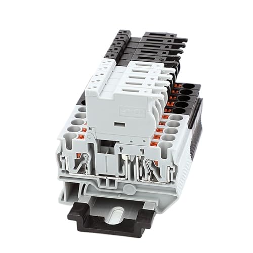 10 Stück PT 4-HESILED 5 * 20 mm Sicherungshalter Steckklemmenblock LED 24 V/220 V 4 mm² Kabel PT4-HESILED Din-Schienen-Elektrostecker (Color : Black-with 24V LED, Size : 0.5A Fuse) von GQSSEFQCH