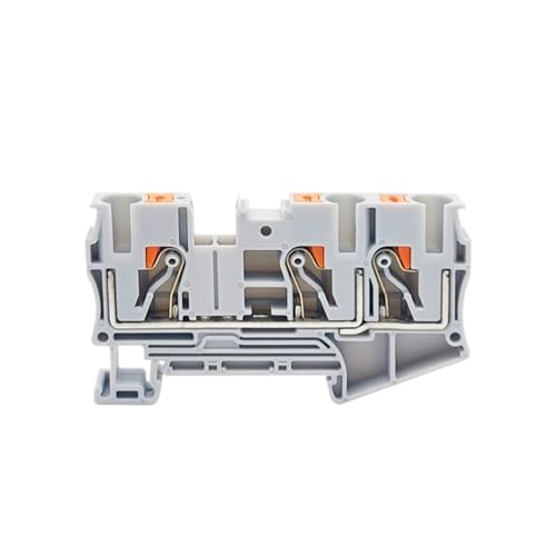 10 Stück PT6-TW Steckklemmen 6 mm 3 Anschlüsse Drahtverbinder Elektrokabel PT-6-TWIN DIN-Schienenklemmenblock (Color : Gray) von GQSSEFQCH