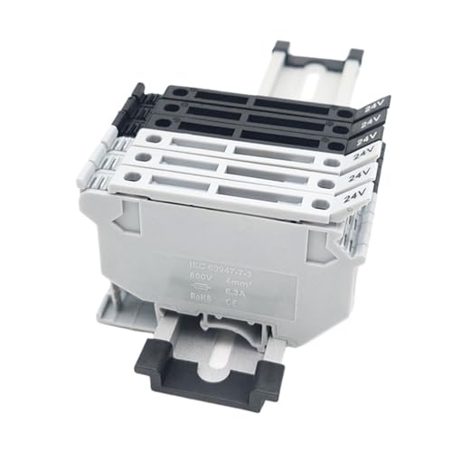 10 Stücke UK5-HESI Schraube Din Rail Terminal Block Sicherungshalter 5 * 25mm 24 V/220 V LED mit Trennhebel Draht Elektrischen Stecker (Color : Gray-Without LED, Size : 4A) von GQSSEFQCH