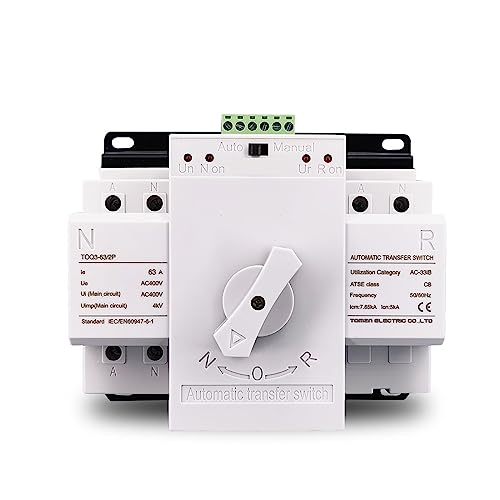 2 Eingänge 1 Ausgang 2P 63A 230V 50/60Hz MCB Typ Dual Power Automatischer Transferschalter ATS von GQSSEFQCH