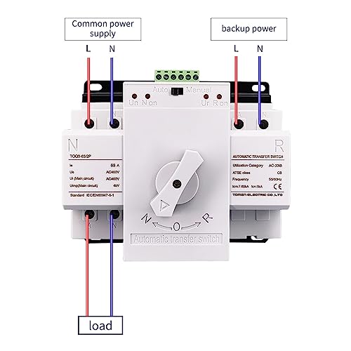 ATS 2P 63A 230V MCB Typ Dual Power Automatischer Transferschalter TOQ3-2P/63(2 INPUT 1 OUTPUT) von GQSSEFQCH